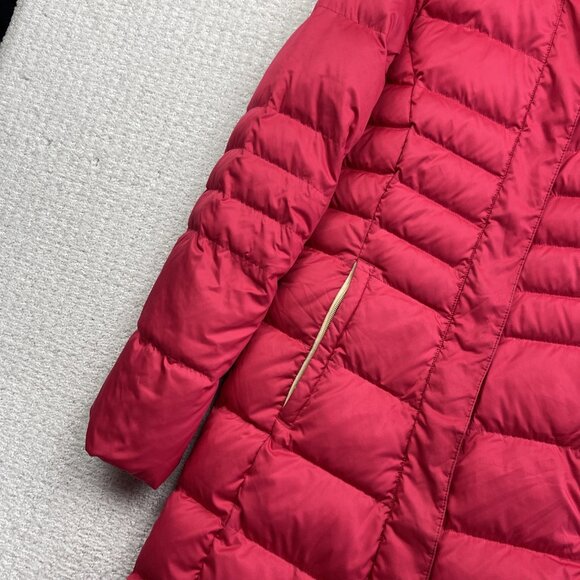 Lole Parka Winter Quilted Coat Hooded Fur Trim Women’s Size XS Cherry Red / Pink - Picture 3 of 16